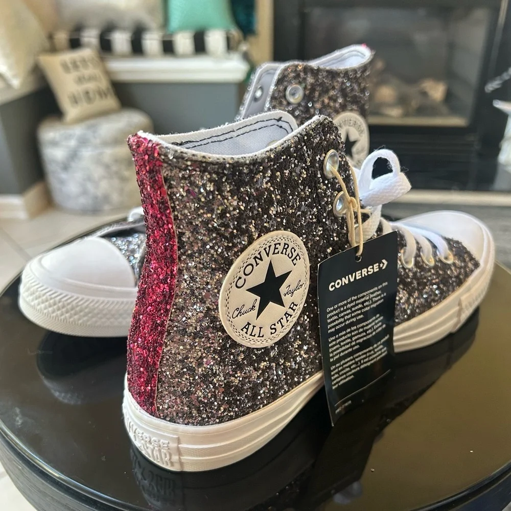 NWT CONVERSE YOU Chuck Taylor Hightop Chunky Glitter Sneakers